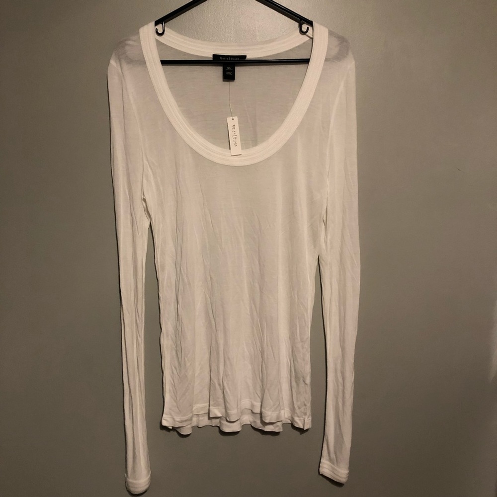 Sheer white long sleeve tee